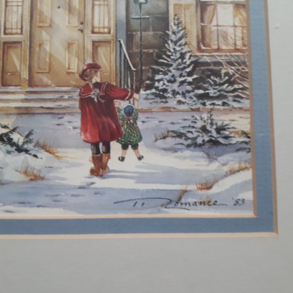 Trisha Romance Girl in Front of "Harrop Homestead" Art Print in Wood Frame - Picture 5 of 6